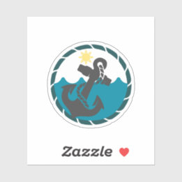 Sticker Ancrage bleu et noir nautique