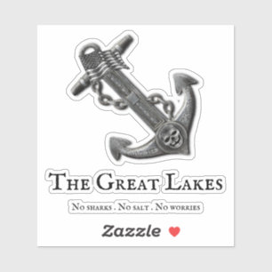 Sticker Ancrage métallique chrome pirate thème nautique