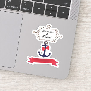Sticker Ancre cadre de corde marine marine voyage maritime