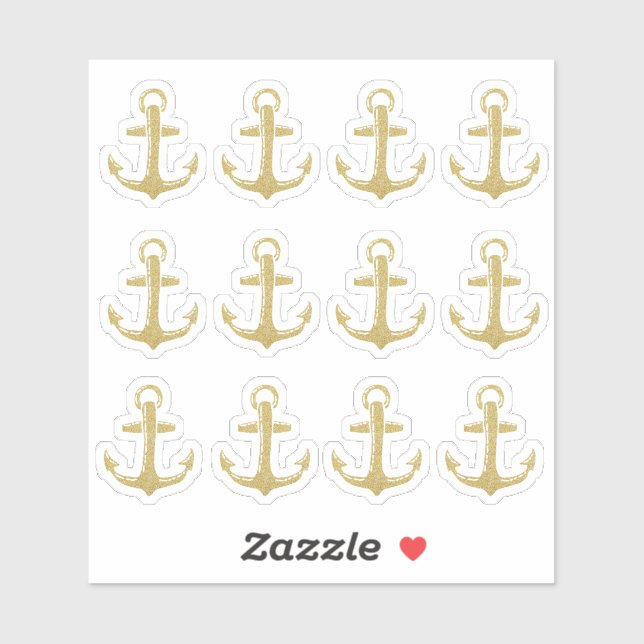 Sticker Ancre Parties scintillant or (Feuille)