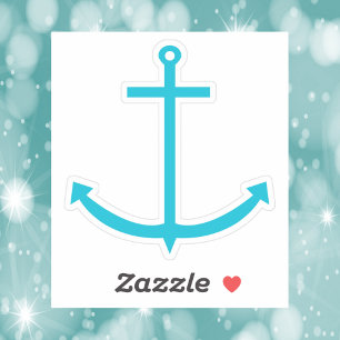 Sticker Ancre Turquoise nautique