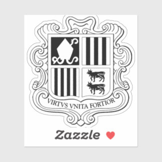 Sticker Andorra National Coat of Arms Graphic Art
