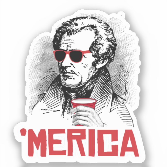 Sticker Andrew Jackson 'Merican Party (Recto)