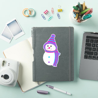 Sticker Androgyne Pride Snowman Snowperson Drapeau vert