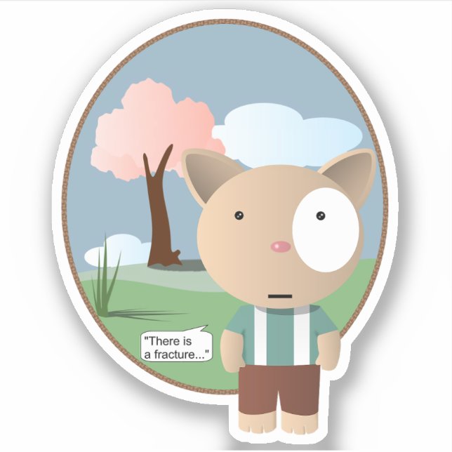 Sticker Anesthésie Orthopédie Il Y A Une Fracture (Devant)