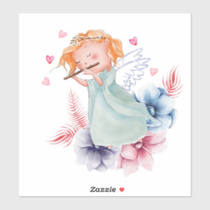 Sticker Ange mignon de bande dessinée