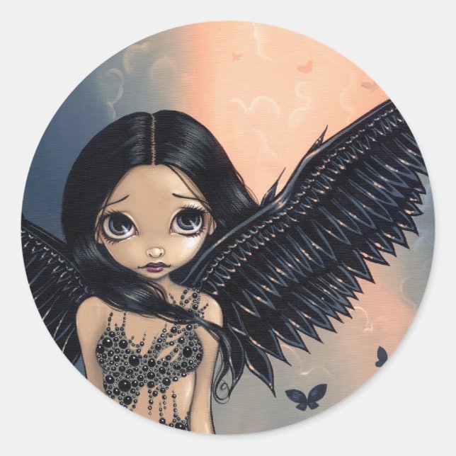 Sticker "Angel à ailes noires" (Devant)