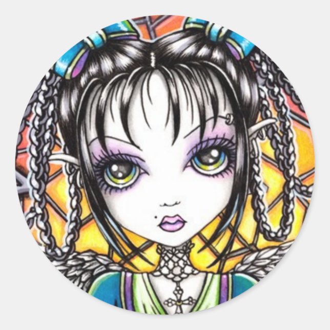 Sticker Angel Arc-en-ciel en verre de Constance (Devant)