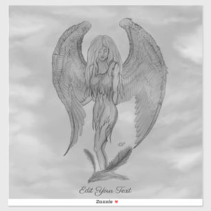 Sticker Angel en style tatouage