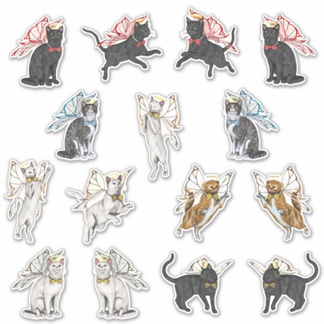 Sticker Angel Kitties avec ailes (Devant)