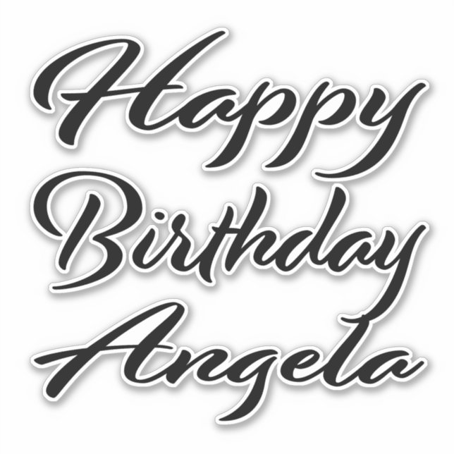 Sticker Angela Name Le Jour de l'anniversaire de la Black  (Devant)