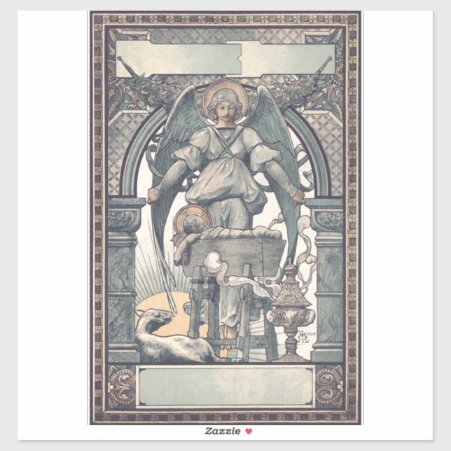 Sticker Anges gardiens avec Jésus enfant (Feuille)