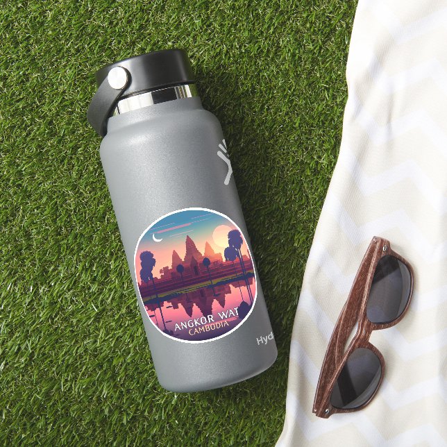 Sticker Angkor Wat Sunrise Cambodge Siem Reap Retro (HydroFlask Insitu)