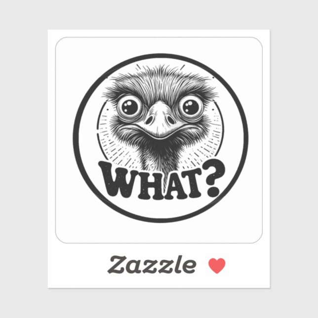 Sticker "Angry Emu What" Vinyl (Feuille)