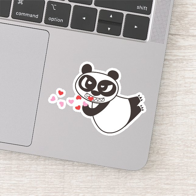 Sticker Angry Face Panda S'embrasser (Détail)