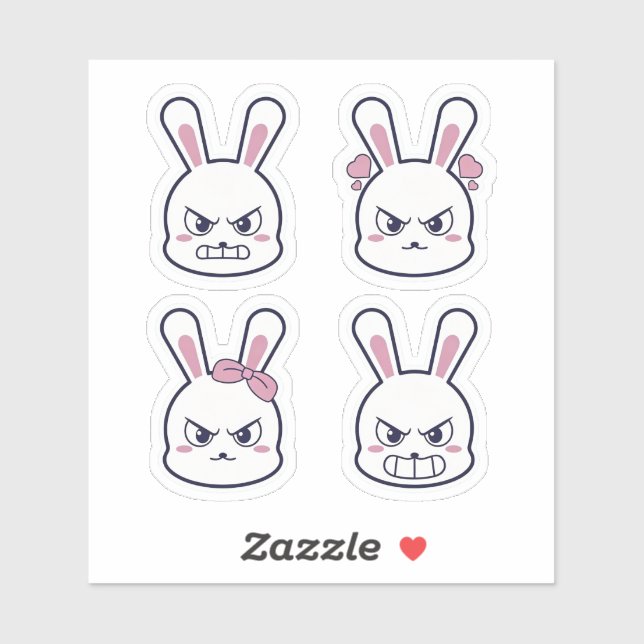 Sticker Angry Rabbit (Feuille)