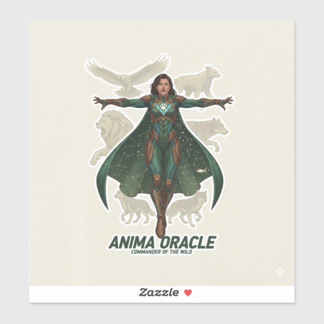 Sticker “Anima Oracle Warrior | Mystic Protector Fantasy (Feuille)