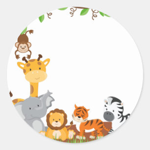 Sticker animal bébé Jungle mignonne