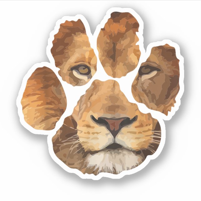 Sticker Animal Empreinte de patte Lion (Devant)