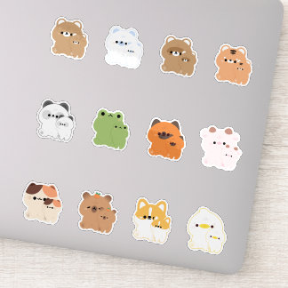 Sticker Animal mignon avec Plushie