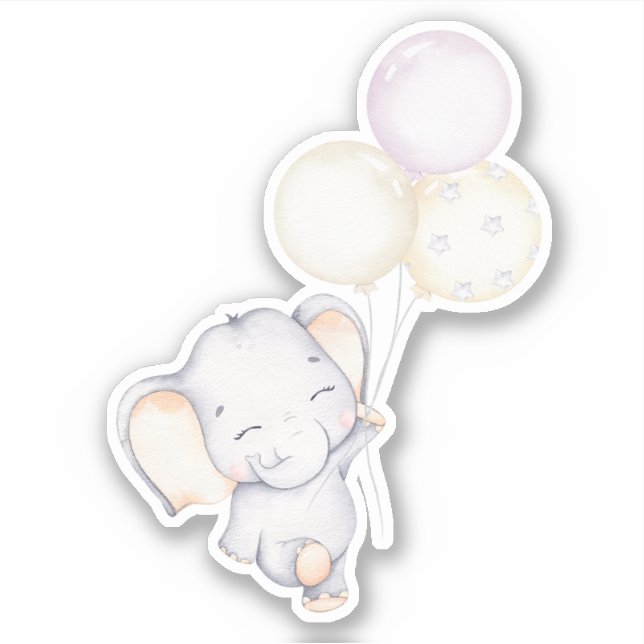 Sticker animal petit éléphant mignon (Devant)