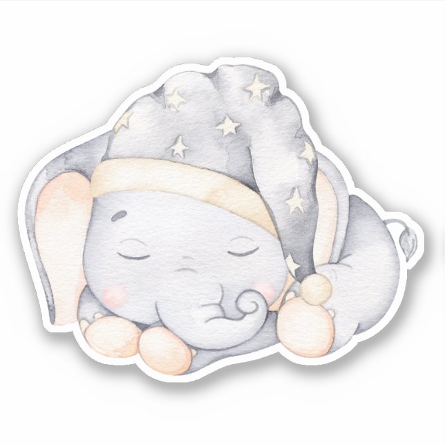 Sticker animal petit éléphant mignon (Devant)