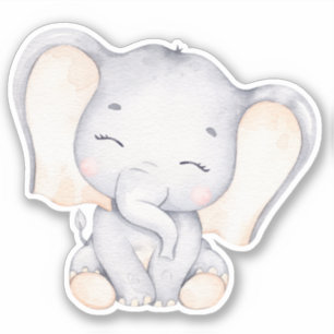 Sticker animal petit éléphant mignon