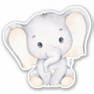 Sticker animal petit éléphant mignon