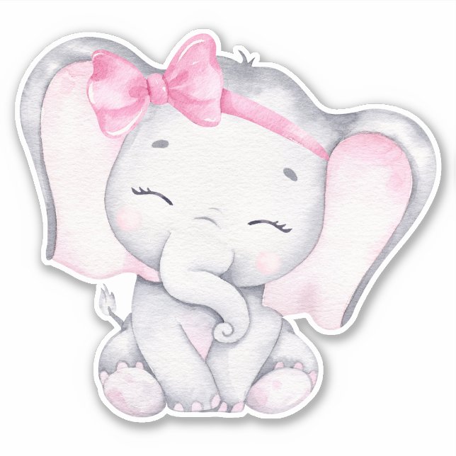 Sticker animal petit éléphant mignon (Devant)