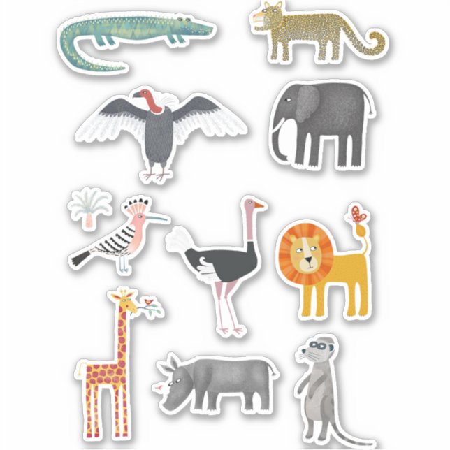 Sticker Animal Safari de la faune africaine (Devant)