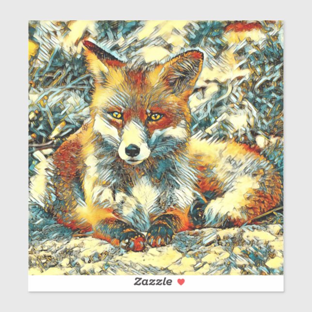 Sticker AnimalArt_Fox_003 (Feuille)