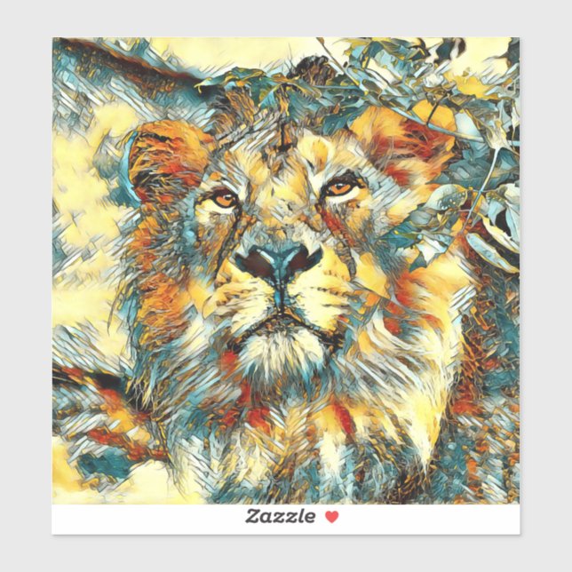 Sticker AnimalArt_Lion_002 (Feuille)