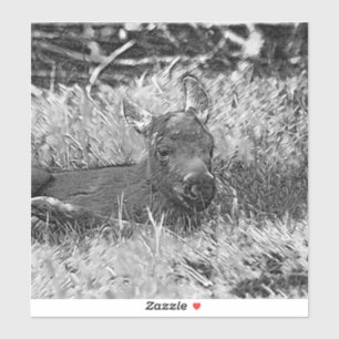 Sticker AnimalArtBW_Moose_001