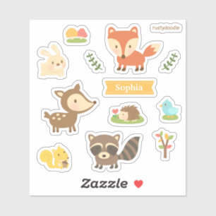 Sticker Animaux À Thème Bois Mignons Set Enfants