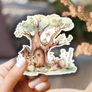 Sticker Animaux de la forêt Bohème Baby Shower
