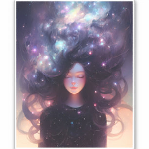 Sticker Anime Girl Fabriquée En Étoiles