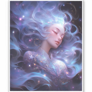 Sticker Anime Girl Fabriquée En Étoiles