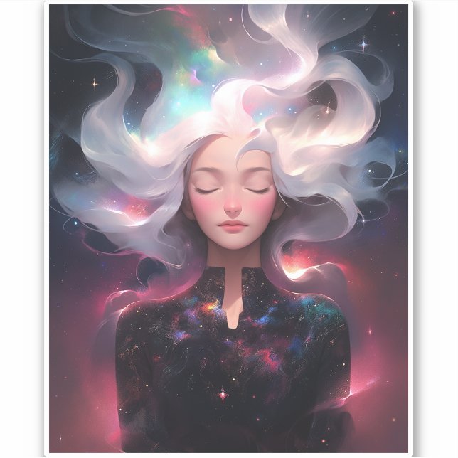 Sticker Anime Girl Fabriquée En Étoiles (Devant)