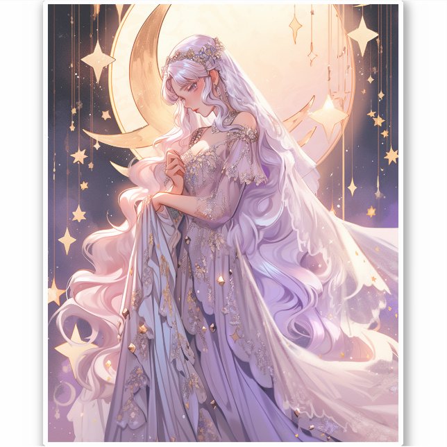 Sticker Anime Moon Princess Imaginaire Art (Devant)