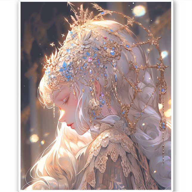 Sticker Anime Princess Girl Imaginaire Art (Devant)