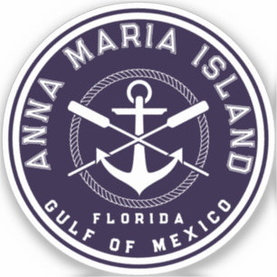 Sticker Anna Maria île Floride Marine Oars Ancre