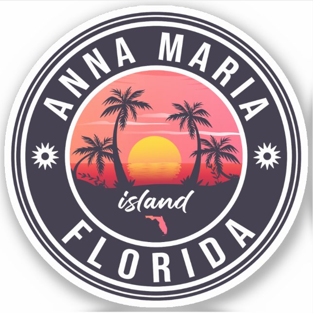 Sticker Anna Maria île Floride Plage Retro Souvenir 60s (Devant)