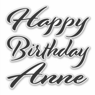 Sticker Anne Nom Prénom Anniversaire de la Broderie noire