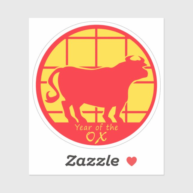 Sticker Année de l'Ox (Feuille)