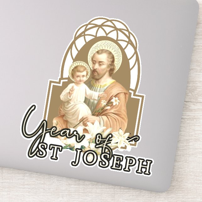 Sticker Année Saint Joseph Enfant Jésus Prière catholique (Détail)