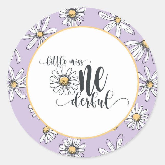 Sticker Anniversaire Daisy - Little Miss ONEderful (Devant)