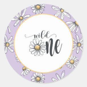 Sticker Anniversaire Daisy - Wild One - Purple