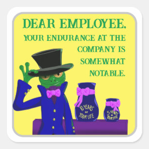 Sticker Anniversaire De Travail De La Grenouille