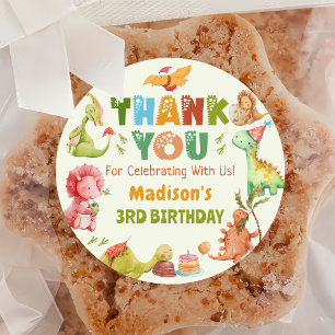 Sticker Anniversaire Dinosaure Green