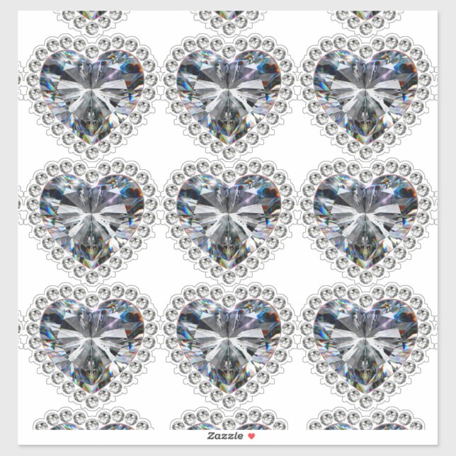 Sticker Anniversaire du coeur de diamant (Feuille)